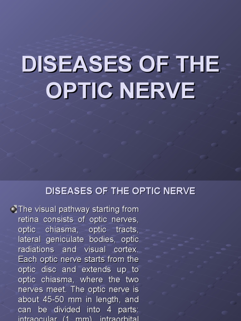 Optic Nerve Disorders Guide | PDF | Retina | Visual System