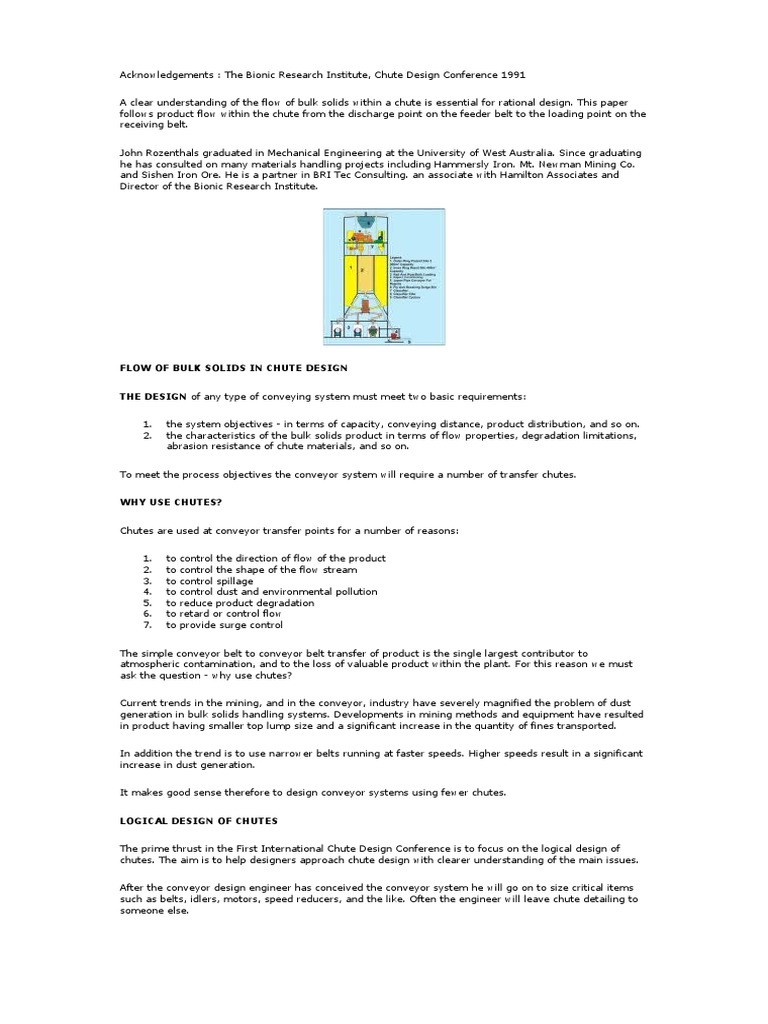 Chute Design for Bulk Solids Handling | PDF | Belt (Mechanical) | Friction
