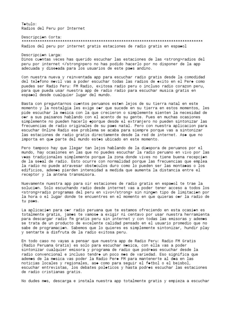 Radios Del Peru Por PDF Radio Perú