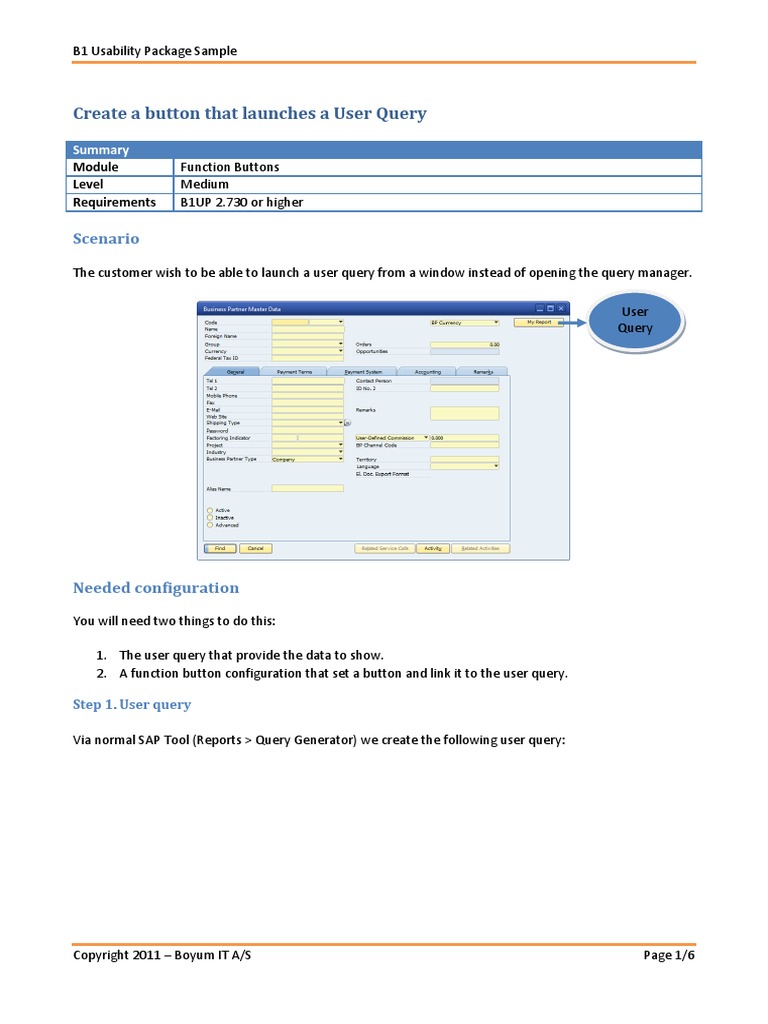 Create A Button That Launches A User Query | PDF | Usability | Sql