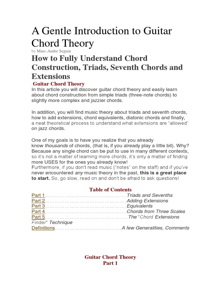 A Gentle Introduction To Guitar Chord Theory | PDF | Minor Scale | Mode ...