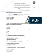 Evaluación Ciencias 4