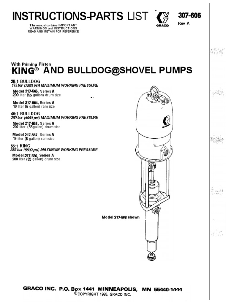 InstructionsParts KING and Bulldog Shovel Pumps PDF Pump Valve