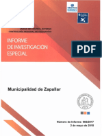 Informe Final de Investigación Especial 992-17 Municipalidad de Zapallar Sobre Eventuales Irregularidades - Mayo 2018