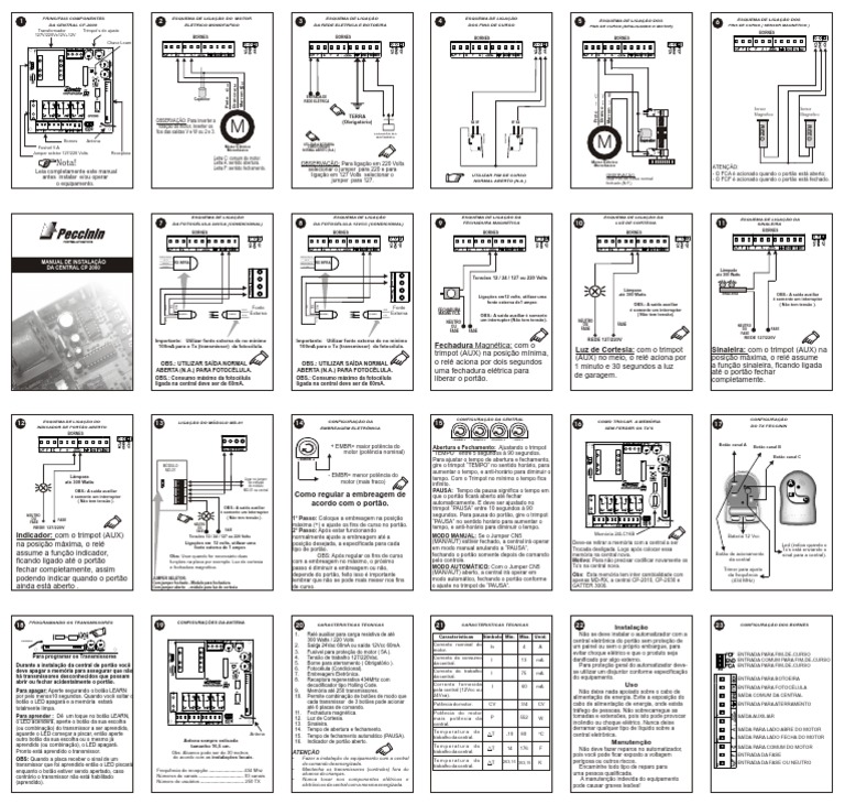 Manual Central Light CP2000 PDF | PDF | Relay | Magnetism