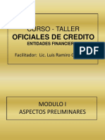 Curso taller oficiales de crédito entidades financieras