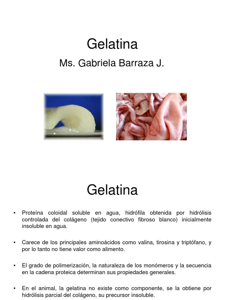 Clase Gelatina Gelatina Química Prueba gratuita de 30 días Scribd