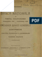 Banca Naţională În Timpul Ocupaţiunei Noembrie 1916-Noembrie 1918