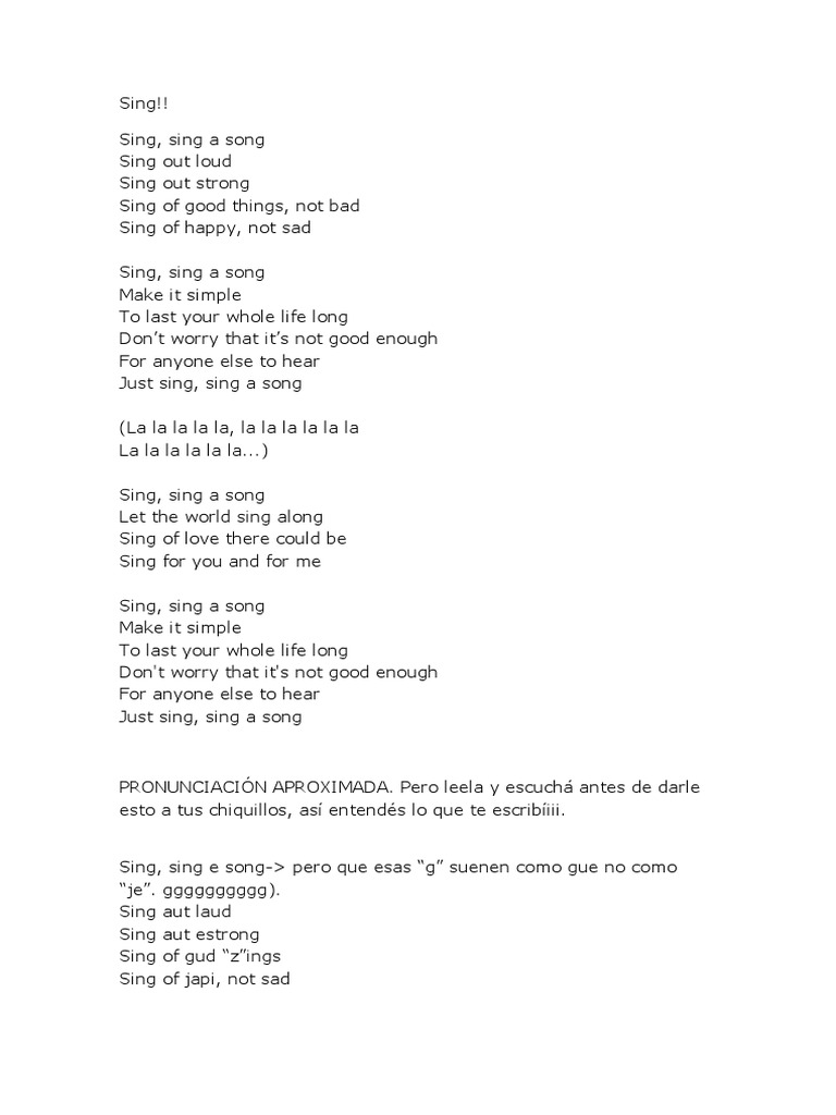 Sing A Song Docx