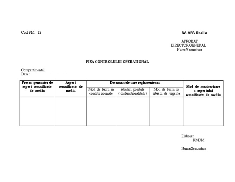FISA Control Operational Guidelines | PDF