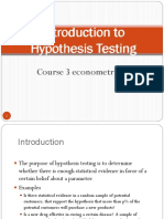 COURSE 3 ECONOMETRICS 2009 hypothesis testing.ppt
