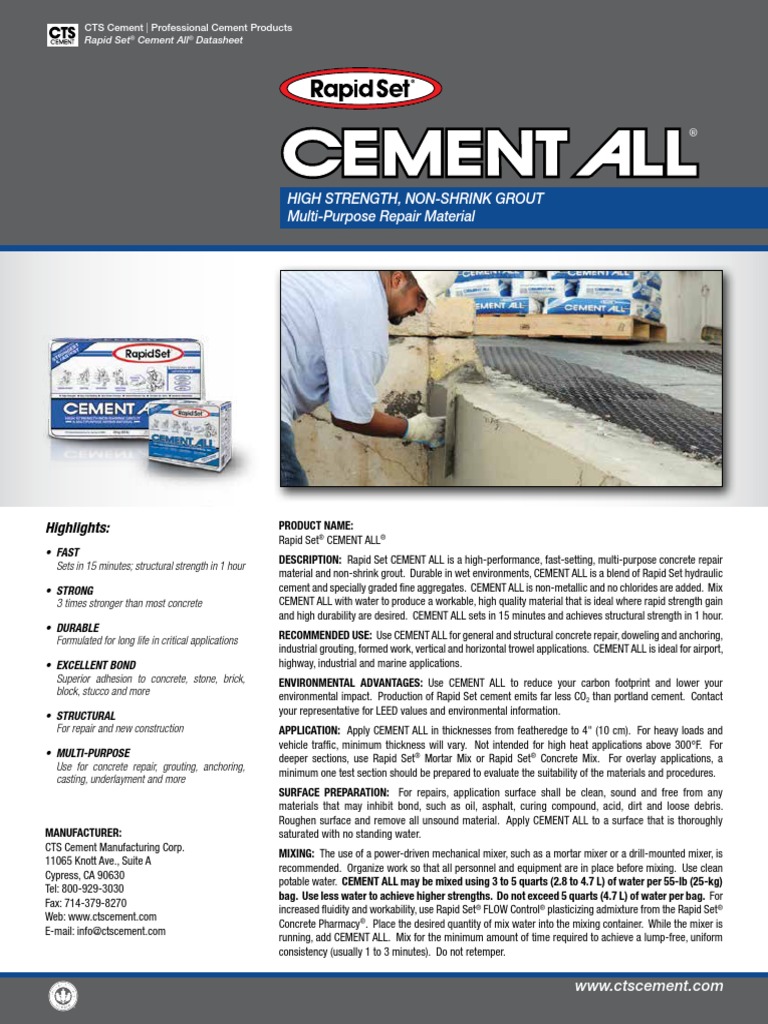 Cement All PDF | Concrete | Cement