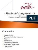 Formato Presentación de Anteproyecto