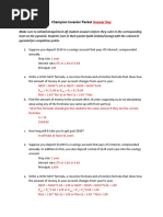 Champion Investor Packet: Answer Key