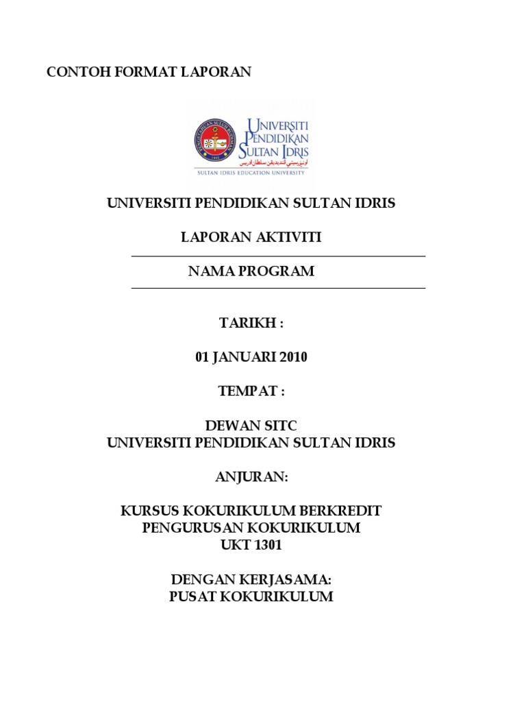 Contoh Format Laporan