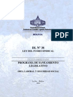DL 38 -To Ley Del Fuero Sindical