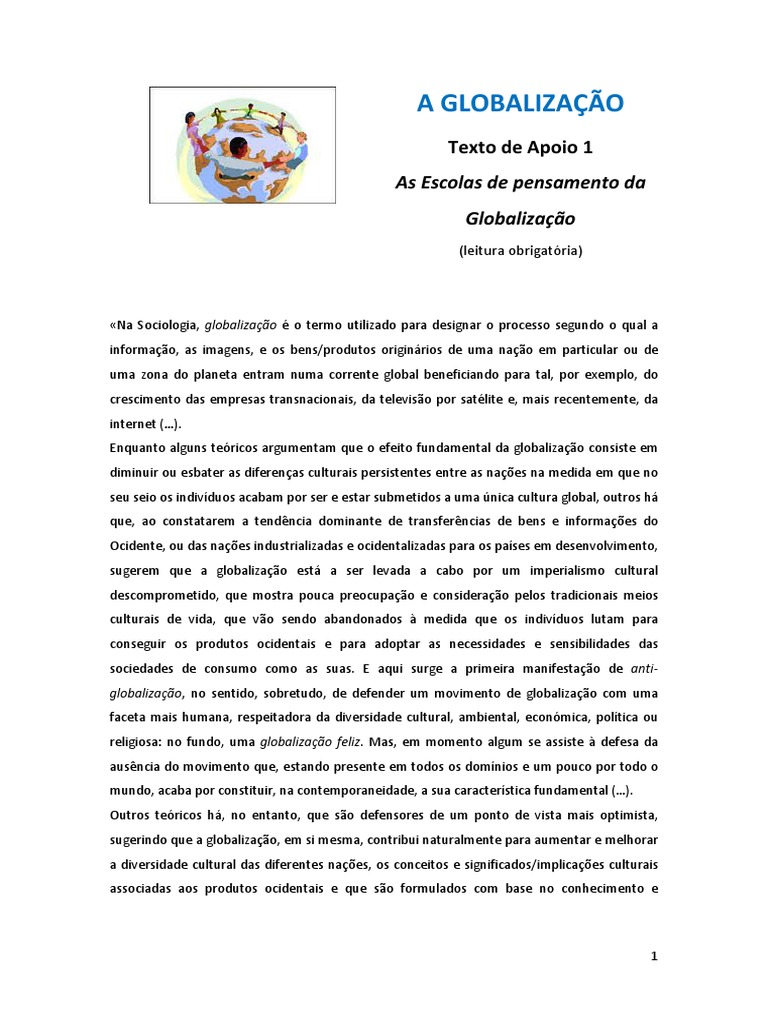 De Acordo Com Esse Texto A Globalização Favoreceu