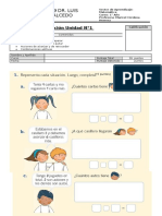 Evaluación 1° Básico Unidad 1 Matemática