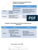 Vantagens e Desvantagens Das Estruturas Organizacionais (Funcional e Projetizada)