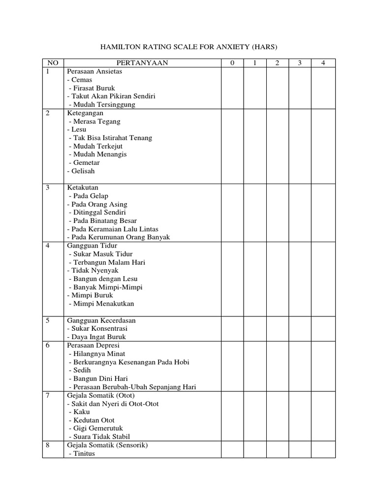 Hamilton Rating Scale For Anxiety PDF