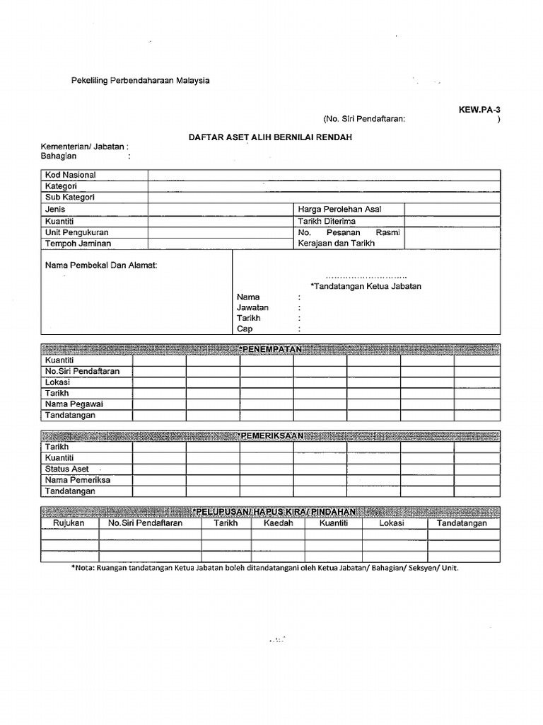 Kew Pa 3 Aset Bernilai Rendah  PDF