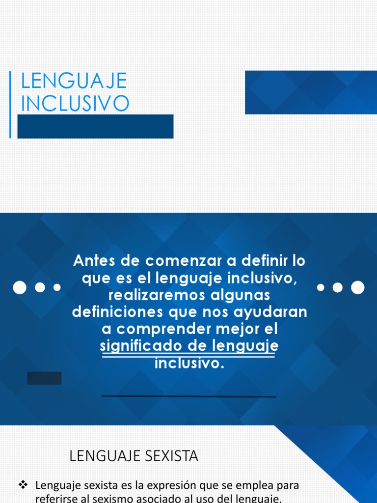 Lenguaje Inclusivo 3 Genero Gramatical Sexismo