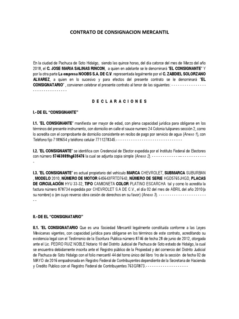 Contrato de Consignacion | PDF | Gobierno
