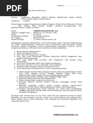 Contoh Surat Lamaran Kerja Bumn Terbaik Dan Terbaru File Word