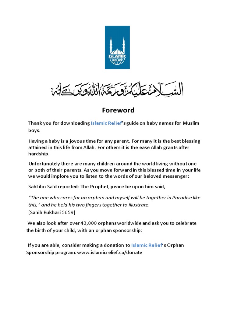 Muslim Boys Names Final | PDF | Prophets And Messengers In Islam | Ali