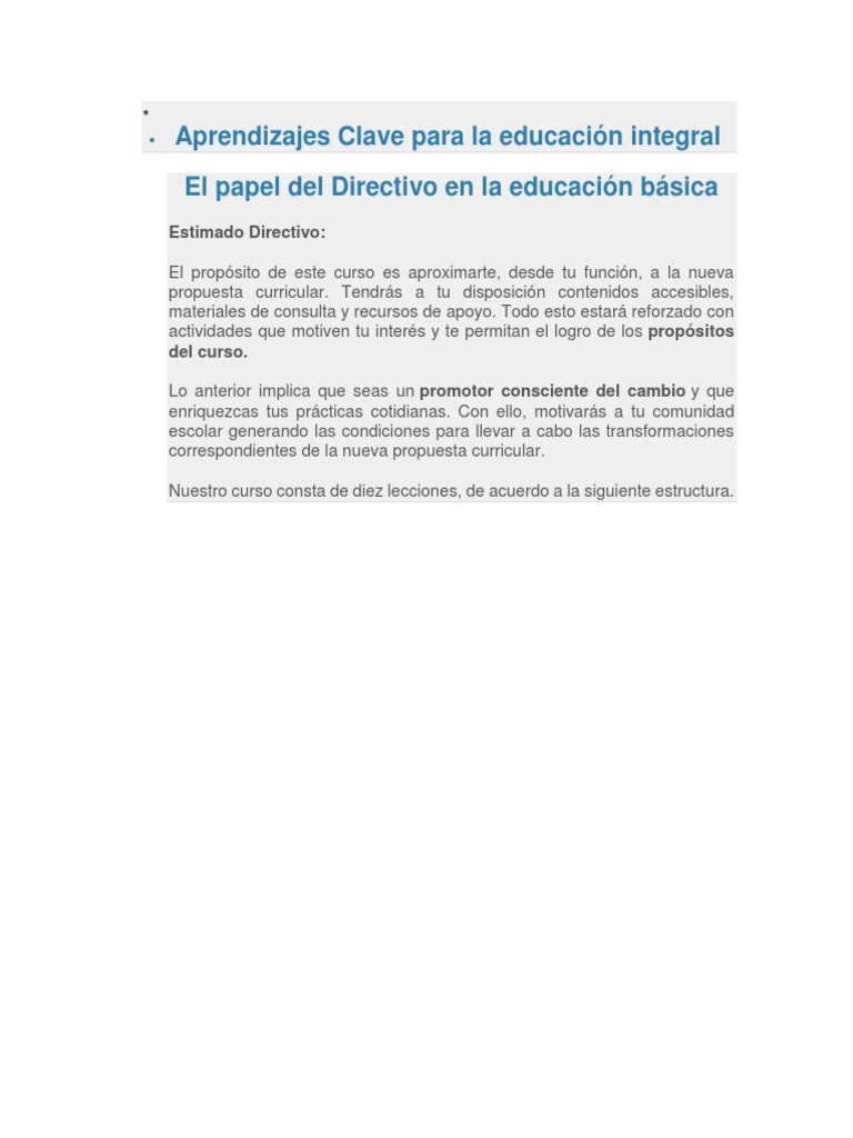 Aprendizajes Clave para La Educación Integral | PDF | Maestros | Plan ...