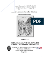 Modyul 7 - Ang Paglaganap NG Kolonyalismo at Simula NG Imper PDF