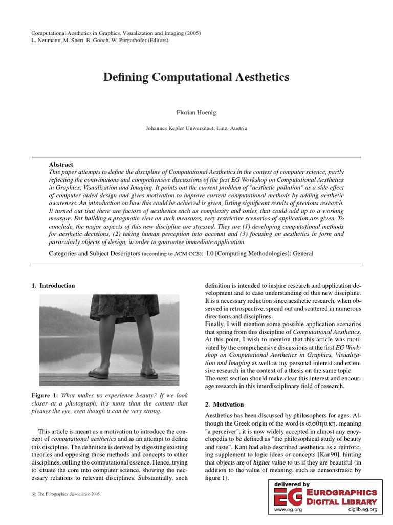 Defining Computational Aesthetics | PDF | Aesthetics | Perception