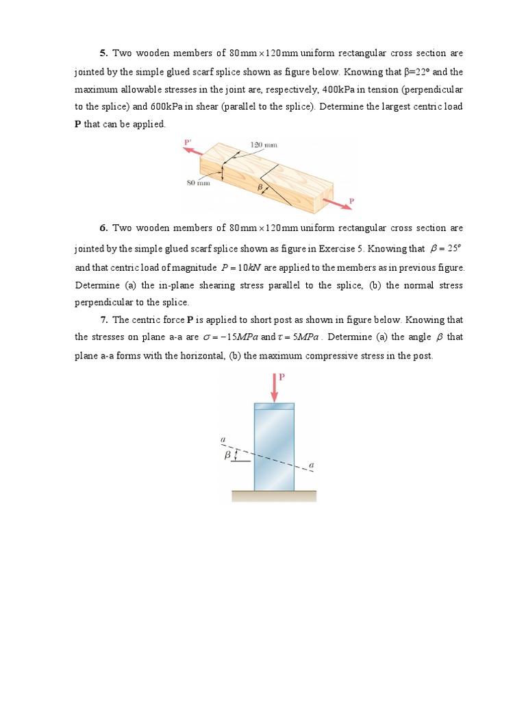 exercises strength of material