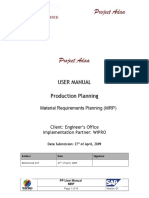 User Manual Production Planning: Material Requirements Planning (MRP)