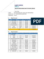 Rancangan Anggaran Biaya Business Plan