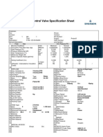 Control Valve Specification Sheet