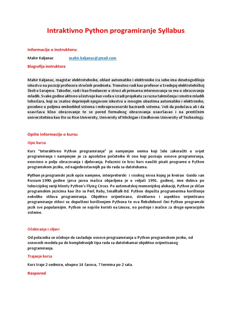Python Syllabus | PDF