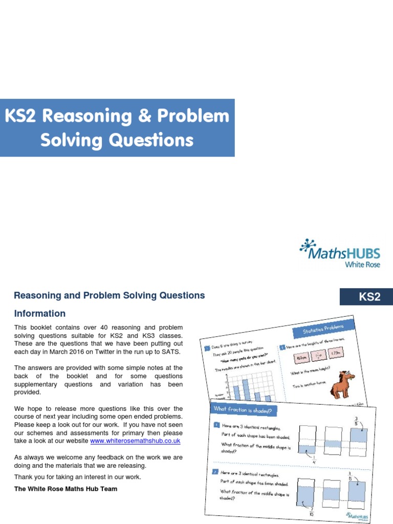 white rose ks2 reasoning and problem solving