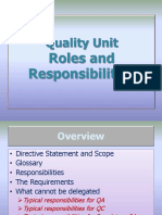 014 Quality Unit Roles and Responsibilities