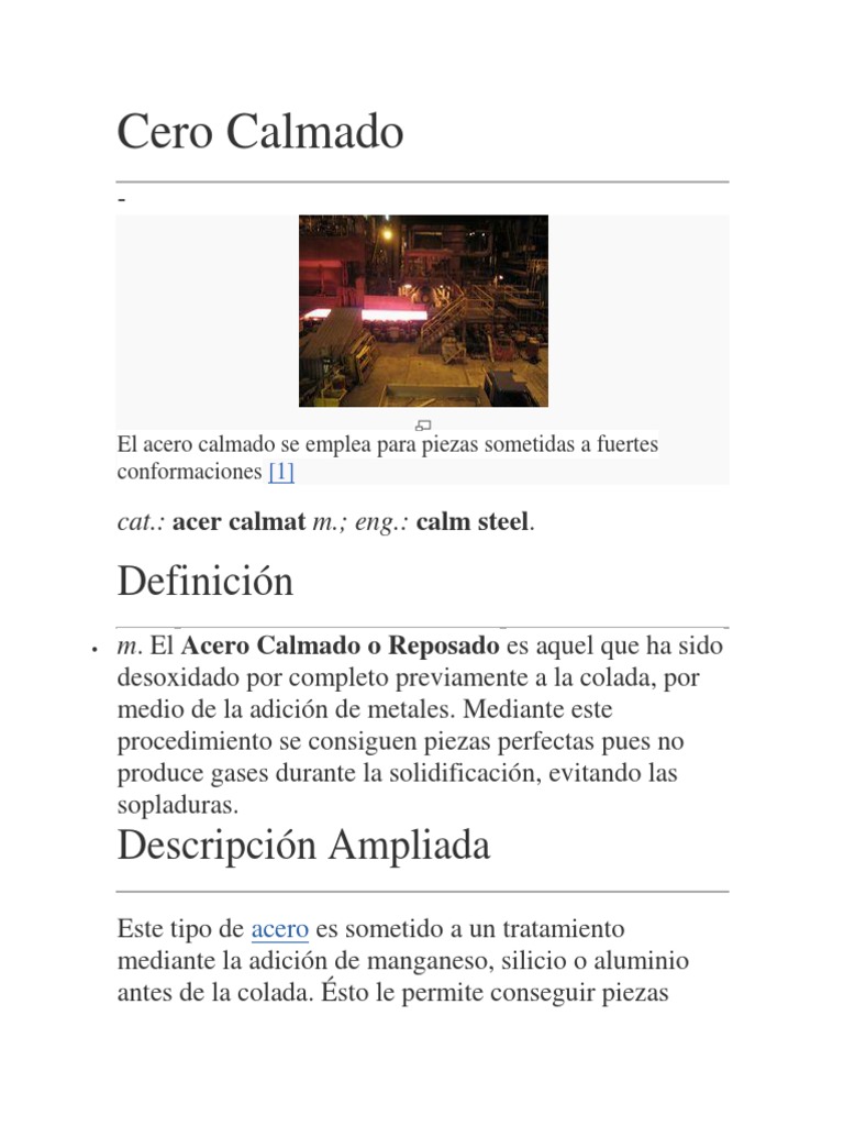 Acero Calmado: Definición y Usos | PDF | Aço | Carbono