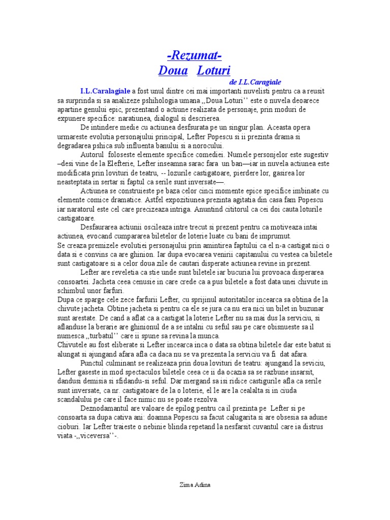 Doua Loturi Rezumat