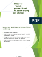 MTE3143 Topik 3 Penggunaan Model Matematik Dalam Biologi Dan Ekologi