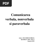 Referat Comunicare Verbala, Nonverbala Si Paraverbala