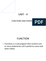 Unit - 4: Functions and Pointers