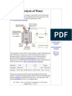 Electrolysis of Water