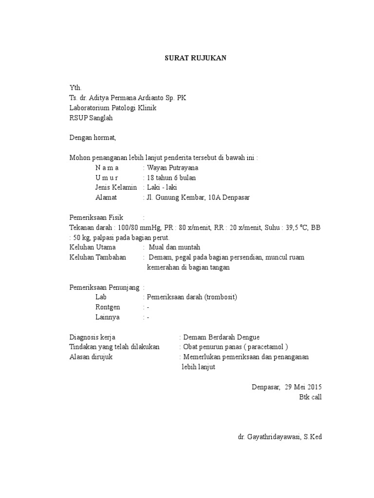 Contoh Surat Rujukan | PDF