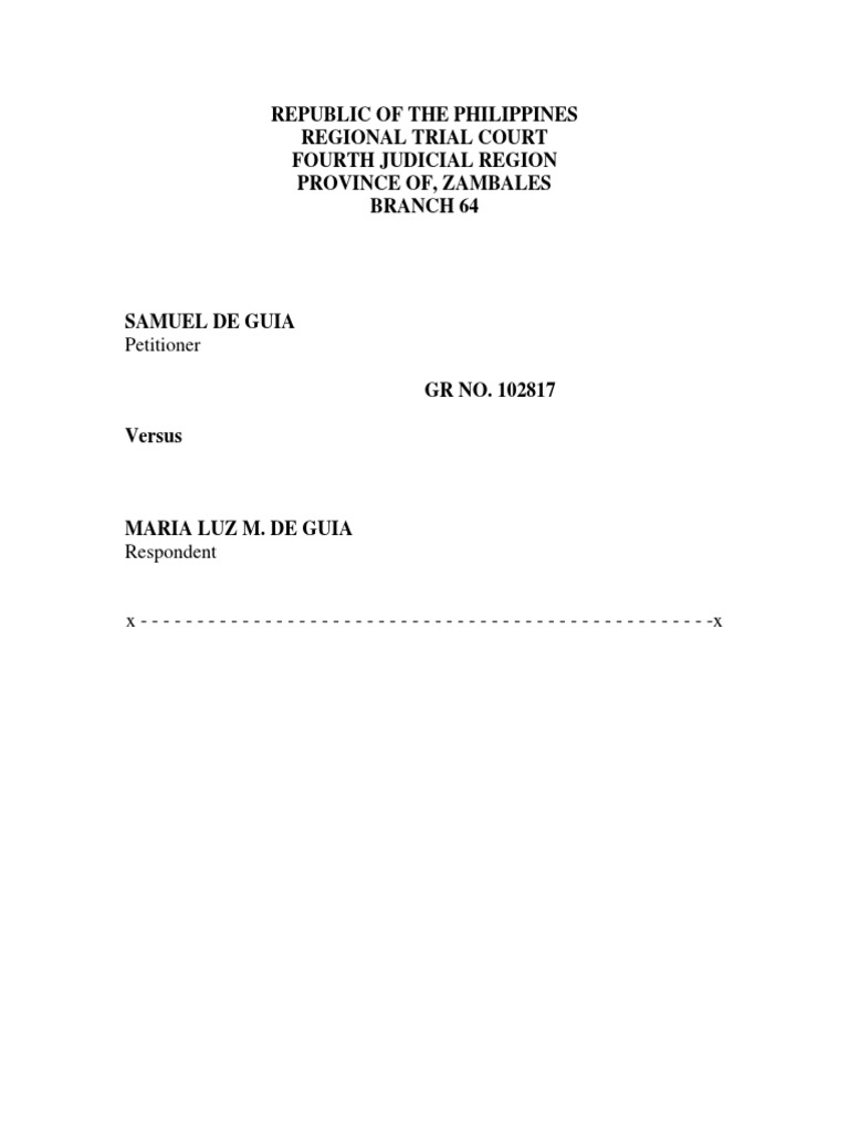 Republic of The Philippines Regional Trial Court Fourth Judicial Region ...