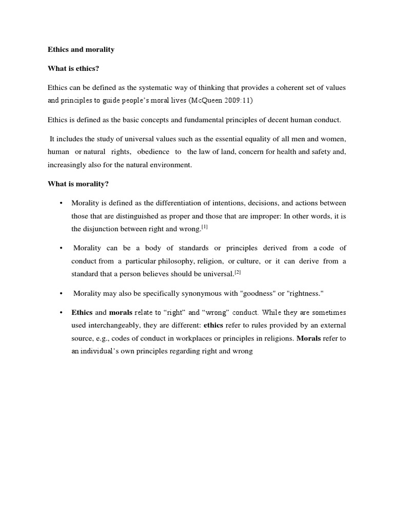 Ethics And Morality What Is Ethics Pdf Morality Value Ethics