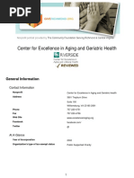 Center For Excellence in Aging and Geriatric Health-Report