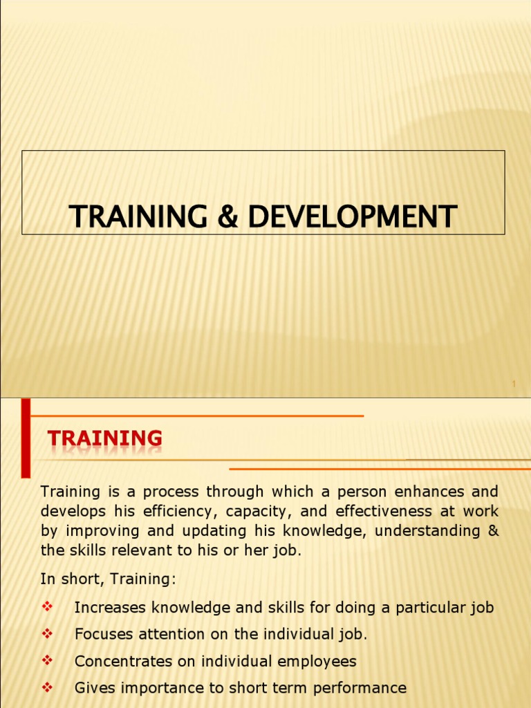 6training & Development | PDF | Needs Assessment | Mentorship